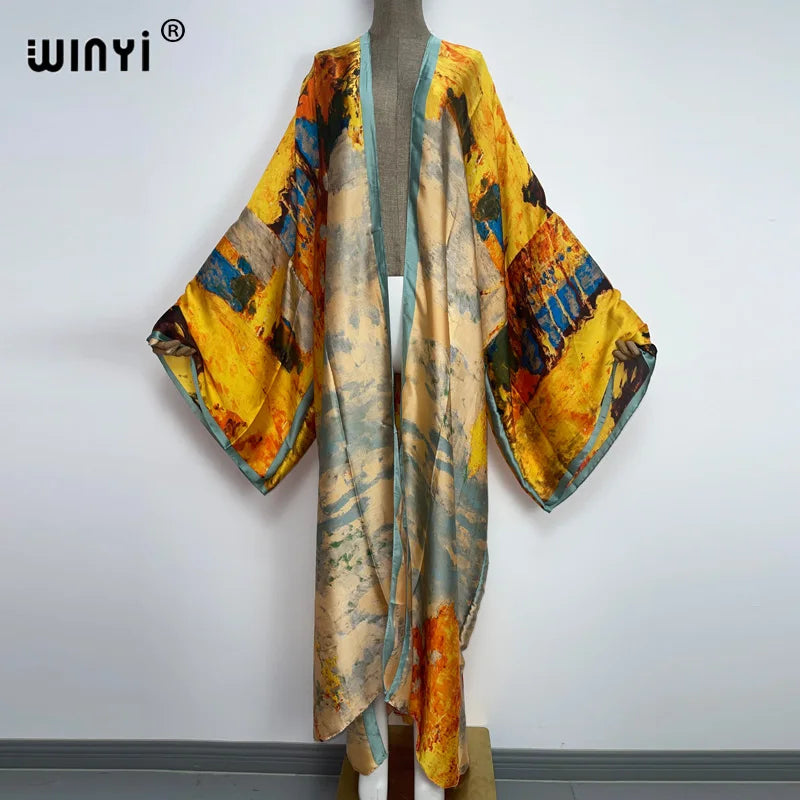 Europe WINYI new tunic bikini sweet lady pink boho Cardigan stitch Cocktail sexcy Boho Maxi Holiday Batwing Sleeve KIMONO mujer - Matrix Studios