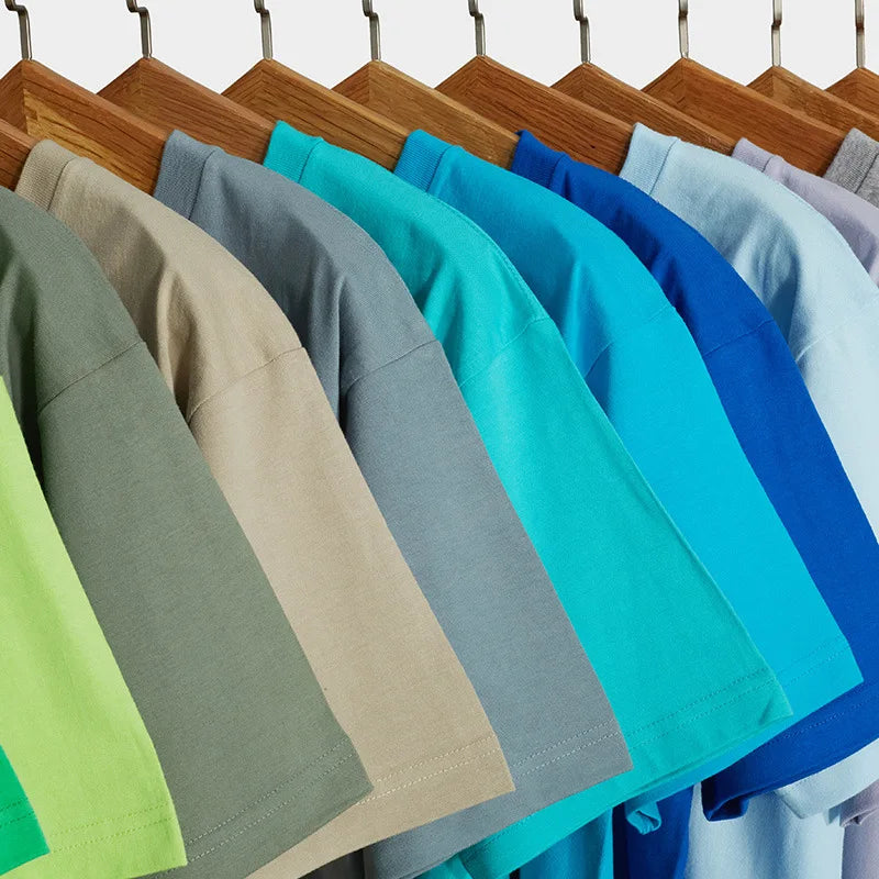 Loose Cotton Solid Tshirts Men Woman Short Sleeve Fashion Brand Trend Couple Clothing Tees Customized Candy Color Summer Tops - Matrix Studios
