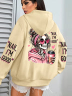 Expensive Talks Back Funny Printing Womens Hoodie Loose Multicolor Pullovers Fleece Autumn Sportswear Casual Pocket Hoody - Matrix Studios