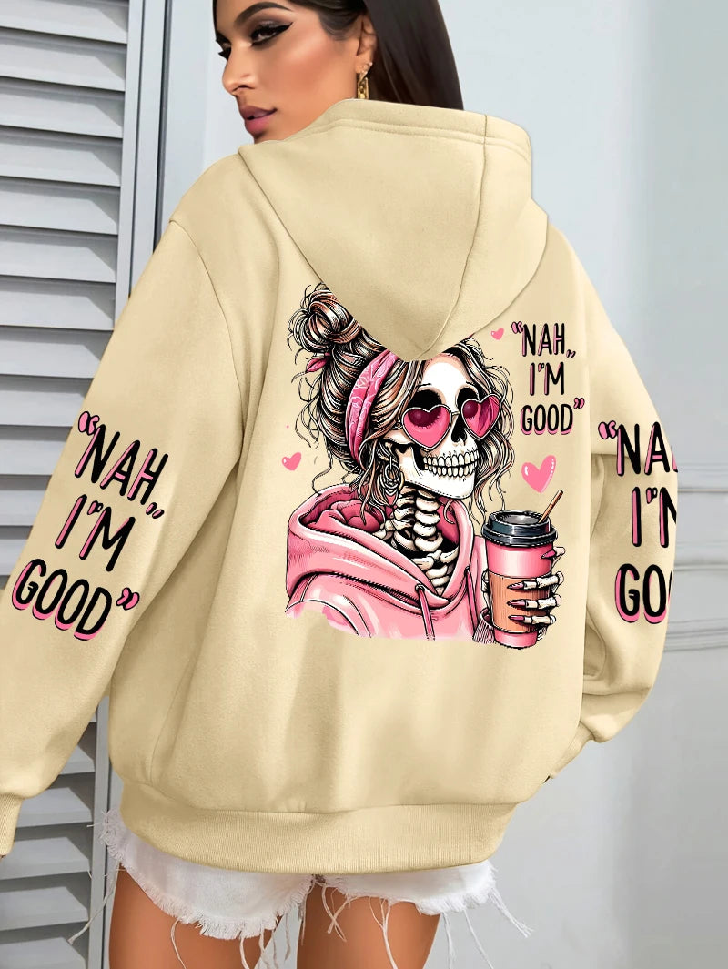 Expensive Talks Back Funny Printing Womens Hoodie Loose Multicolor Pullovers Fleece Autumn Sportswear Casual Pocket Hoody - Matrix Studios