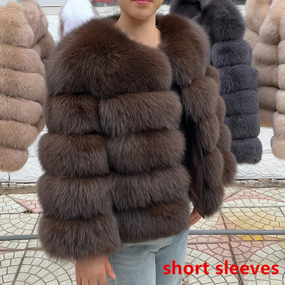 QUEENTINA Real Fox Fur Coat Winter Women'S New Fashion Furry 2025 Leather And Skin White Clothing Natural New In Coats & Jackets - Matrix Studios