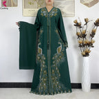 2026New Dubai Muslim Women Modest Dress Diamond Chiffon Elegant Arabic Femme Hijab African Abaya Islamic Long Sleeve Turkey Robe - Matrix-studios.com