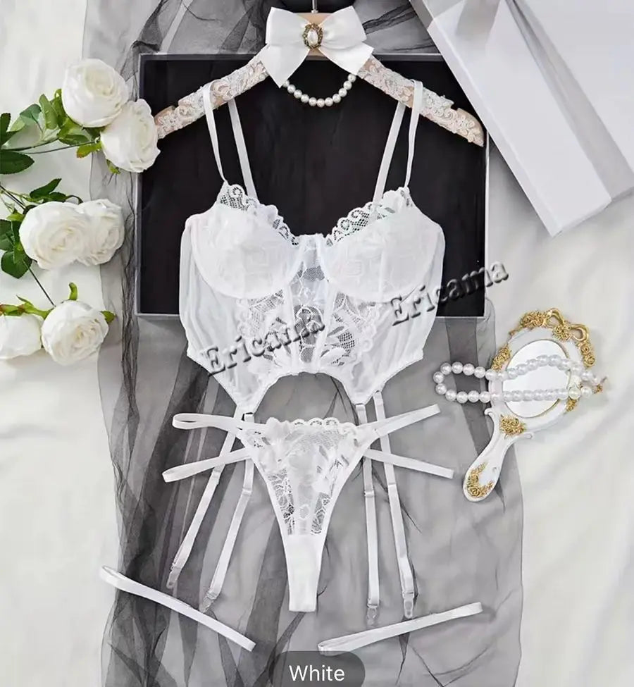 Sexy Set Womens Underwear Exotic Emotional Bra Set Embroidered Print Brassiere Lingerie Set Women's Set Push Up Thin Bralette - Matrix-studios.com