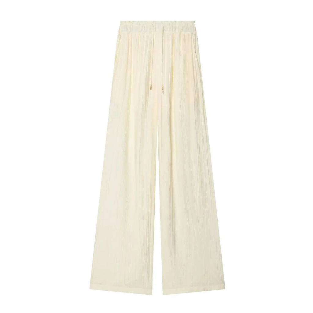 TFAFXY 2026 Sprinf Women Sets Wrist Sleeve Patchwork Loose V-neck Shirt Oversize Blouse Wide Leg Pants Suits Outfits - Matrix-studios.com