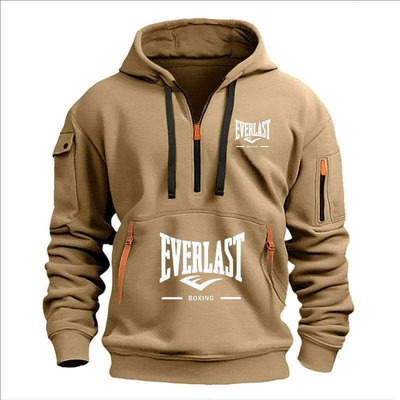 Fashion autumn and winter men's brand clothing multi-zipper design printed hoodie casual sweatshirt loose hooded jumper - Matrix Studios