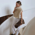 Neo Mint 2025 Brand Fashion Faux Fur Sable Vest Crop Top Autumn Winter Turtleneck Eco Mink Fur Tank Tops Sleeveless Jacket Coat - Matrix Studios