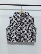 Autumn Winter Hooded Letters Printed Down Vest Women White Duck Down Sleeveless Casual Vests Female Warm Zipper Loose Waistcoats - Matrix Studios