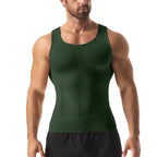 Men's Tight Vest Solid Leisure Sports Fitness High Stretch Running Tank Top Round Neck Sleeveless T-Shirt Can Be Built Inside - Matrix Studios