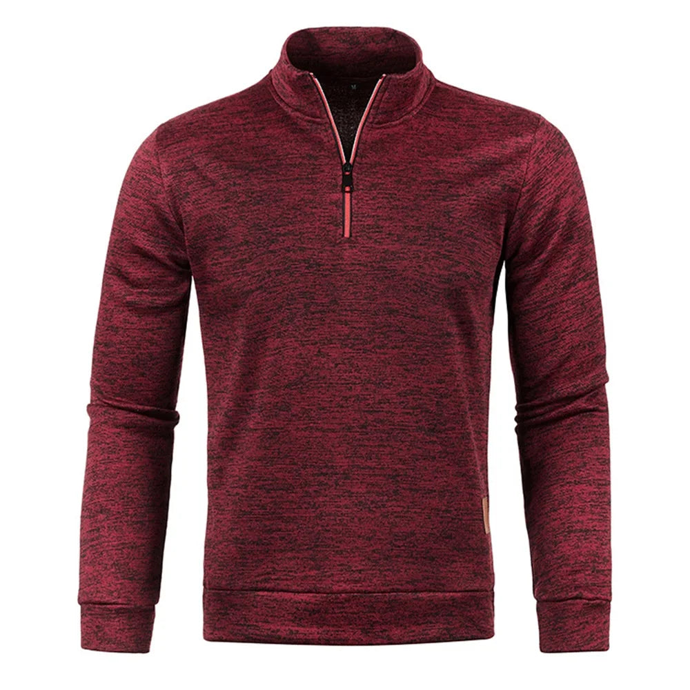 Men's Sweatshirts Half Zipper Pullover Male Long Sleeve Flleece Sweater Standcollar Snowflakes Hoodies Men Clothes - Matrix Studios