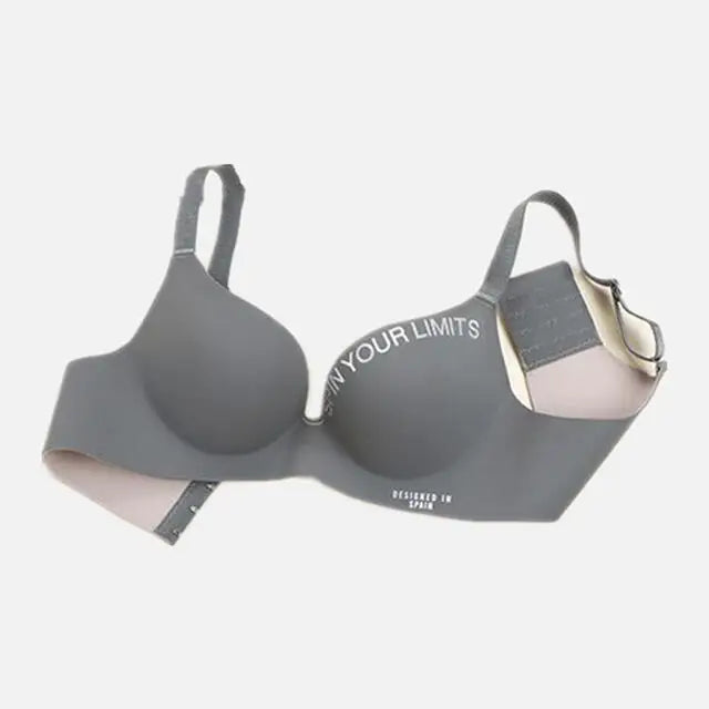 Simplicity Letters Printed Bra Sexy Deep V Thin Women's Lingerie Seamless Cup Surface Bralette No steel rings gather Brassiere 2027 - Matrix Studios