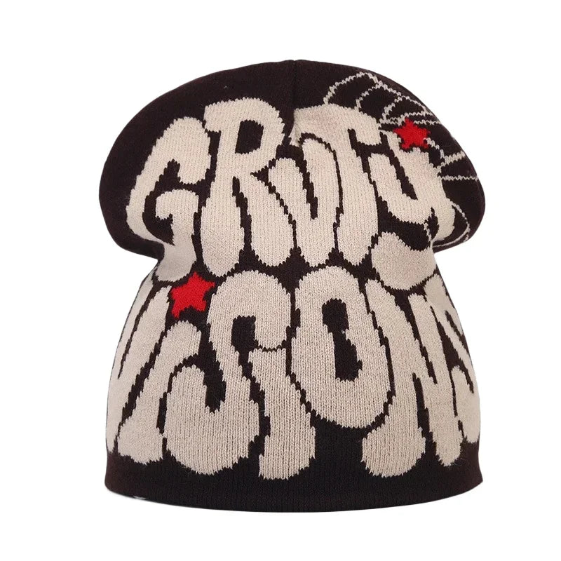 Y2K Letter Knitted Winter Autumn Beanie Cap Men Women Kanye Beanies Gorras Hombre Top Warm Skiing Hat Ear Hats Hip Hop Skullcap - Matrix-studios.com