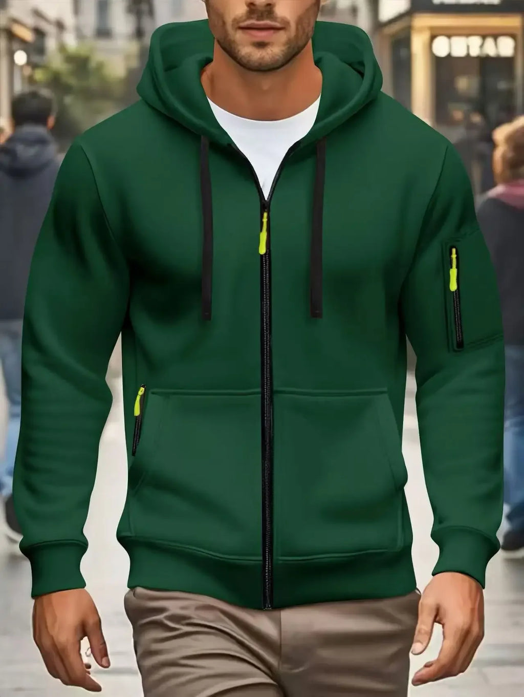 Men Autumn and Winter New Hoodies Long Sleeve Sweatshirt Pocket Zipper Design Hooded Sweatshirt Men Sportswear Casual Jacket - Matrix Studios