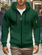 Men Autumn and Winter New Hoodies Long Sleeve Sweatshirt Pocket Zipper Design Hooded Sweatshirt Men Sportswear Casual Jacket - Matrix Studios