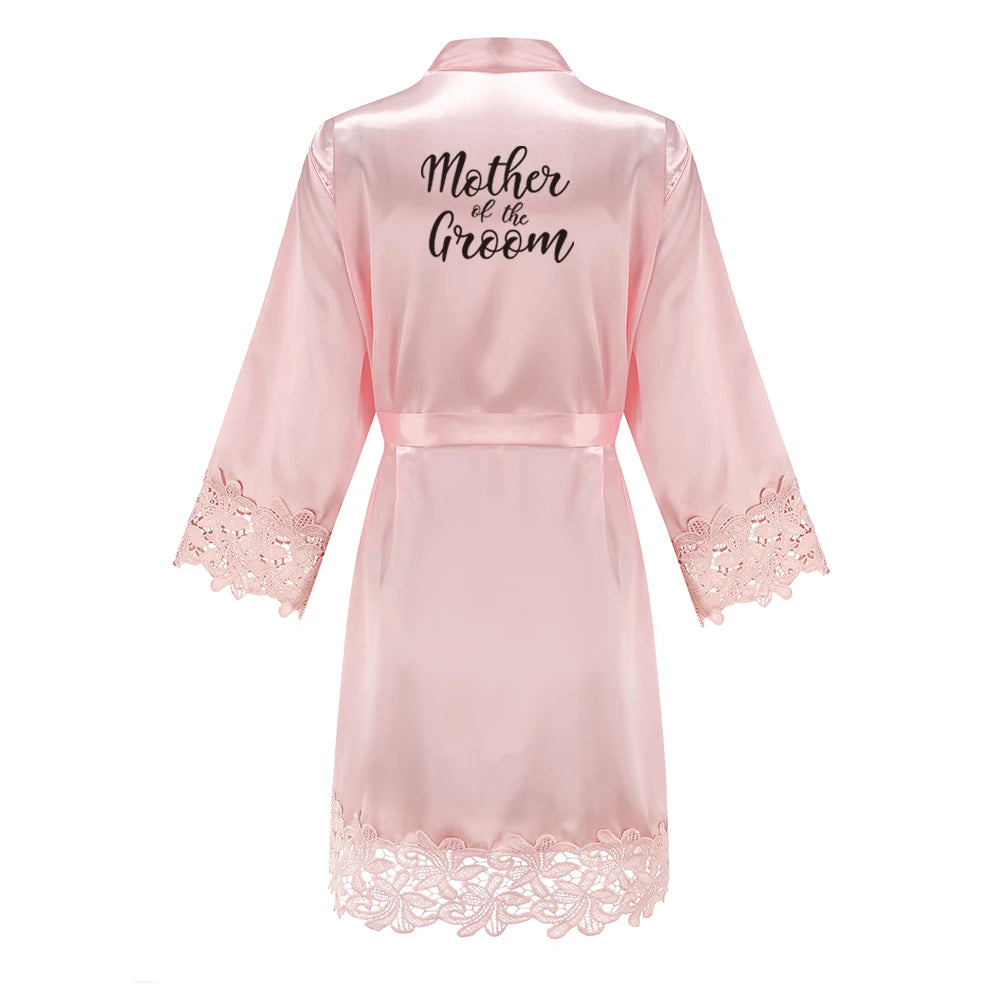 Bridesmaid Robes Rose Gold Bride Robe Wedding Bridesmaid Gift Satin Lace Robe Bridal Dressing Gown Bachelorette Party Pajamas - Matrix-studios.com