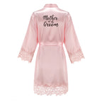 Bridesmaid Robes Rose Gold Bride Robe Wedding Bridesmaid Gift Satin Lace Robe Bridal Dressing Gown Bachelorette Party Pajamas - Matrix-studios.com