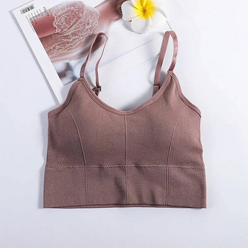 Backless Sportswear Woman Gym Sports Bra Seamless Womens Underwear Adjustable Shoulder Strap Inner Padded Yoga Vest Bralette - Matrix Studios