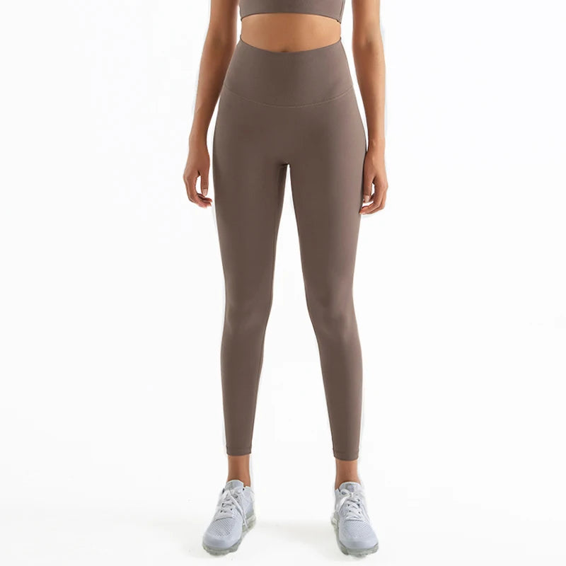 SOISOU Nylon Yoga Pants Gym Leggings Women Girl Fitness Soft Tights High Waist Elastic Breathable No T Line Sports Pants - Matrix-studios.com