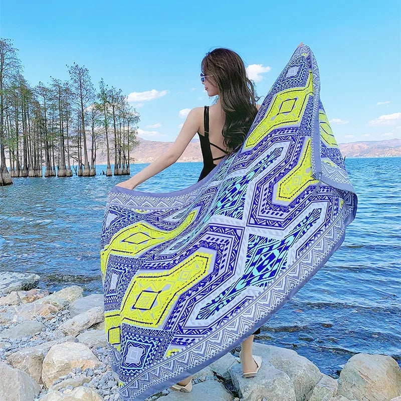 28 Styles 90x180cm Travel Beach Sunscreen Scarve Bikini Large Shawl Sarong Wrap Scarf Women Brazilian Swimsuit Bathing Cover-ups - Matrix Studios