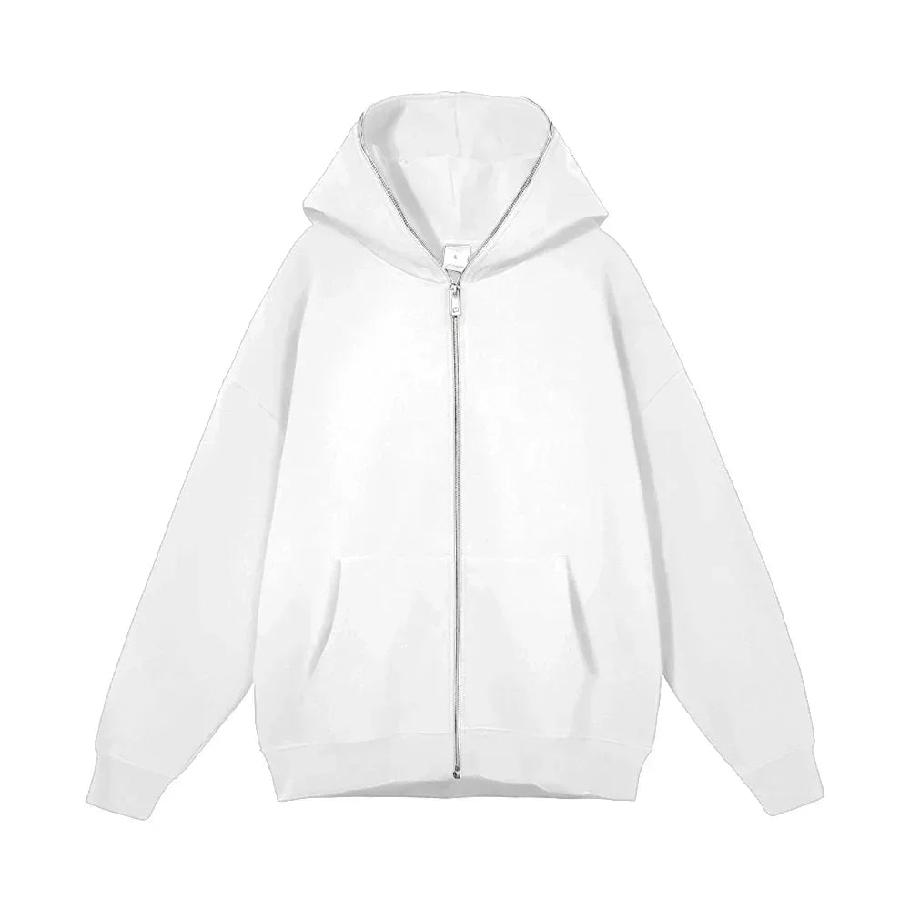 Men's and women's full zip hooded jackets zip hoodies casual cardigans streetwear hip-hop PVDY2K clothing spring fashion - Matrix Studios