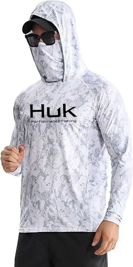 Men's Fishing hooded sweatshirt Fishing UV protection hoodie Camiseta De Pesca clothing hooded top grey white - Matrix Studios