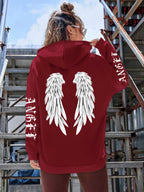 Beautiful Angel Wings Printed Hoodies Women Warm Comfortable Casual Hoodie Fashion Classic Hoody Loose Original Basic Clothes - Matrix Studios