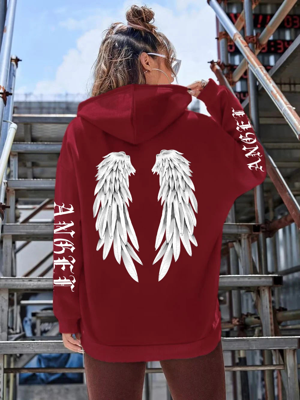 Beautiful Angel Wings Printed Hoodies Women Warm Comfortable Casual Hoodie Fashion Classic Hoody Loose Original Basic Clothes - Matrix Studios