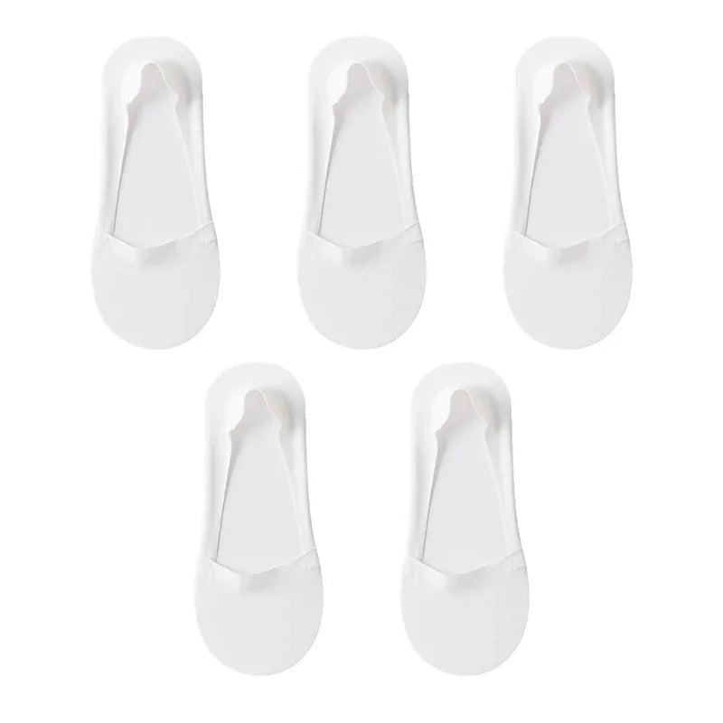 5Pairs Women Socks Breathable Invisible Silicone Non-slip Solid Color Boat Sock Comfortable High Quality No-Show Sox Ultra-thin - Matrix Studios