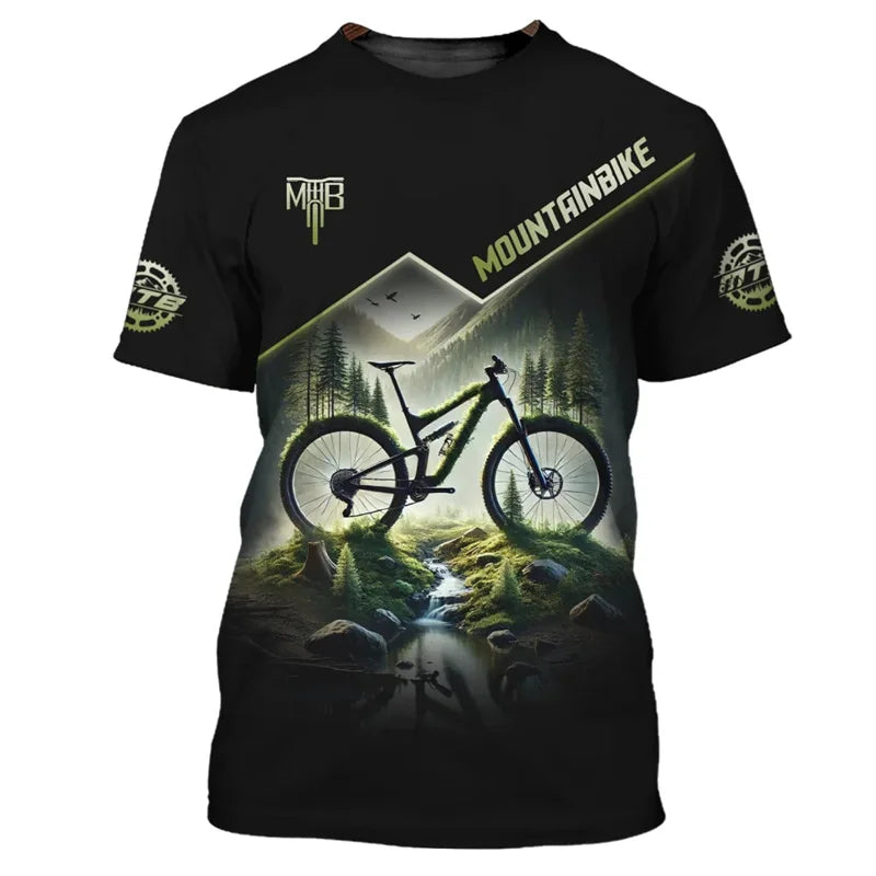 Mountain Bike Graphic T-shirt Men Custom Name Cycling T Shirts Sports Bicycle Short Sleeve Tops Summer Round Neck Tee Shirt - Matrix Studios