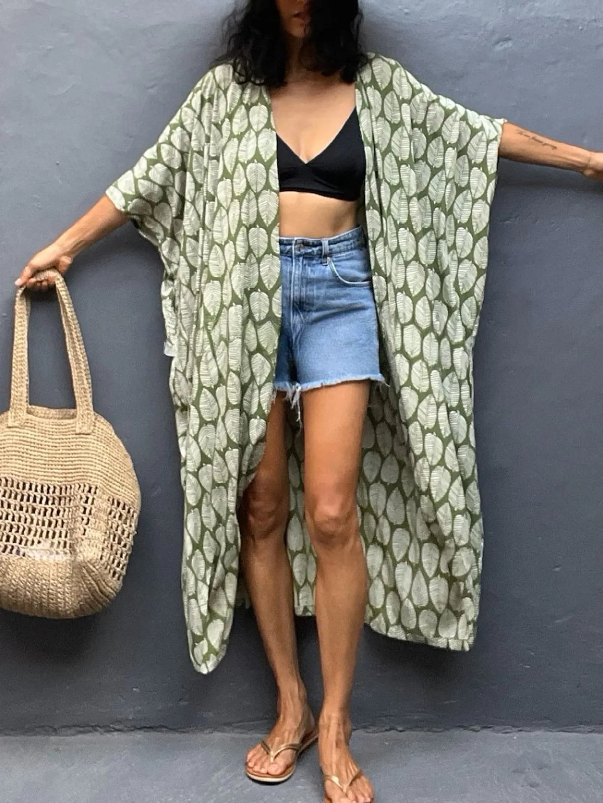 Women Plus Size Long Cover up Bikini Coverups Kimono Tie Front Bathing Suit Swimsuit Beachwear - Matrix Studios