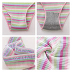BZEL Women's Panties Colorful Striped Women Underwear Letter Cotton Female Briefs Comfortable Lingerie Breathable Ladies Pantys - Matrix Studios