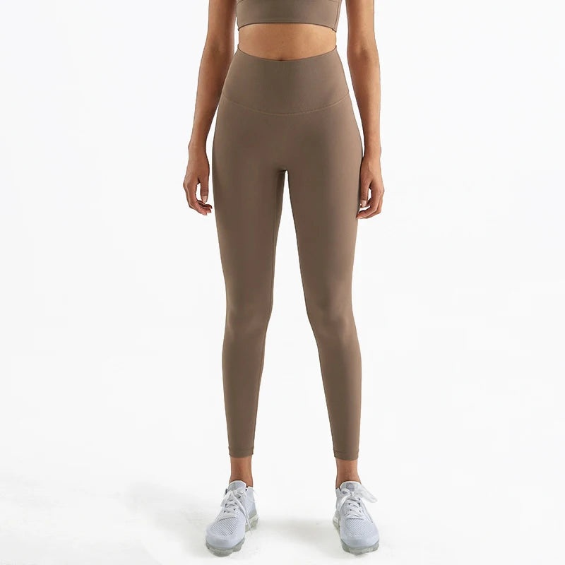 SOISOU Nylon Yoga Pants Gym Leggings Women Girl Fitness Soft Tights High Waist Elastic Breathable No T Line Sports Pants - Matrix-studios.com