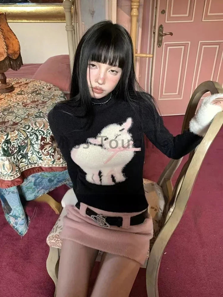 Winter Vingate New 2 Piece Set Women Patchwork Elegant Y2k Knitted Skirt Suit Female Korean Fashion Design Casual Belt Set 2025 - Matrix-studios.com