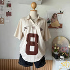 Summer Women's New No.8 Oversized Short sleeved T-shirt Street Y2K Fashion Leisure Sports Jersey Men Letter Printed Polo Shirt - Matrix-studios.com