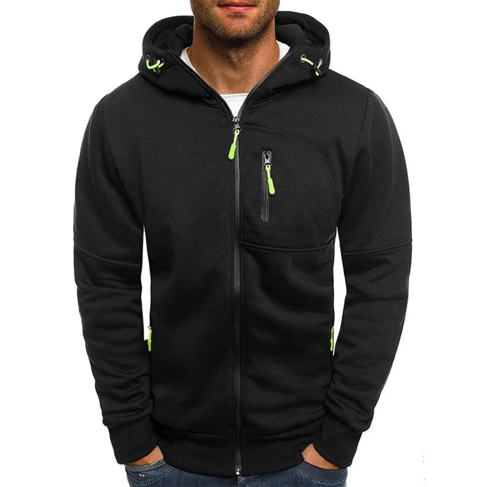 Men's Hoodies Long Sleeve Sweatshirt Zipper Design Hooded Sweatshirt for Men Clothing Sportswear Slim Fit Casual Jacket - Matrix Studios