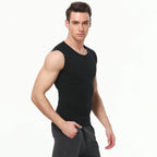 Men's Four Seasons Tight Cotton Vest Leisure Sports Fitness Running Teenagers Round Neck Sleeveless T-Shirt Can Be Built Inside - Matrix Studios