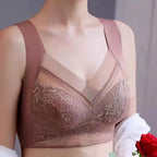 1pcs Women Lace Plus Size Bra Basic Anti Sagging Thin Vest With Padded Female Brassier Lady Ice Silk Seamless Comfort Breath Bra - Matrix Studios