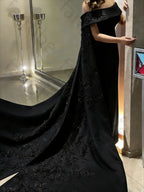 Customized Ankle Length Sheath Evening Party Gowns Women Beaded Applique Long Wrap Prom Dresses Zipper Back Vestidos Des - Matrix Studios