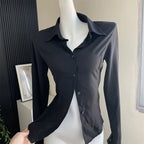Fashion Lace Up Women Shirts Korean Slim Bell Sleeve White Blouse Spring New Streetwear All Match Ladies Button Tops - Matrix-studios.com