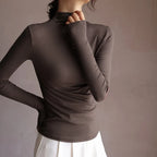 Women's Solid Innerwear Pullovers Sweaters Autumn Winter Casual Long Sleeve Bottoming Tops High Quality Half-High Collar Jumpers - Matrix Studios