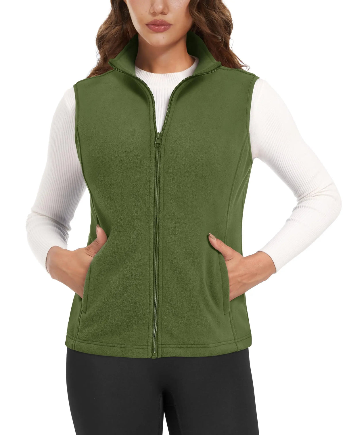 TACVASEN Autumn Winter Soft Warm Vest Womens Fashion Fleece Sleeveless Jacket Lightweight Outdoor Casual Zipper Front Waistcoat - Matrix Studios