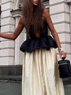 New Summer Off Shoulder Slim Fit Party Suit Elegant Temperament Solid Outfit Ladies Sexy Strapless Top And Pants Two Piece Set - Matrix-studios.com
