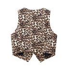 MUJER Leopard Print Vests for Women Waistcoat Cropped Sleeveless Vest Woman Fashion Short Jacket Women Streetwear Women's Coats - Matrix Studios