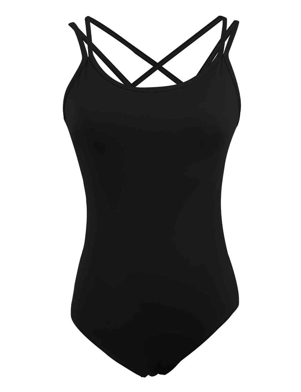 Women Double Camisole Ballet Leotards Black Gymnastic Bodysuit High Elastic Dance Clothing Comfort Ballerina Outfits Cross Back - Matrix-studios.com