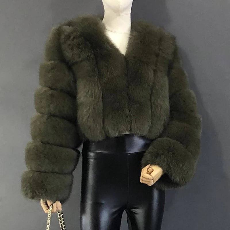 High Quality Fur Coat Women 100% Real Fox Fur Jacket Women's Fall/Winter Luxury Short Natural Fox Fur Coat Leather Jacket - Matrix Studios