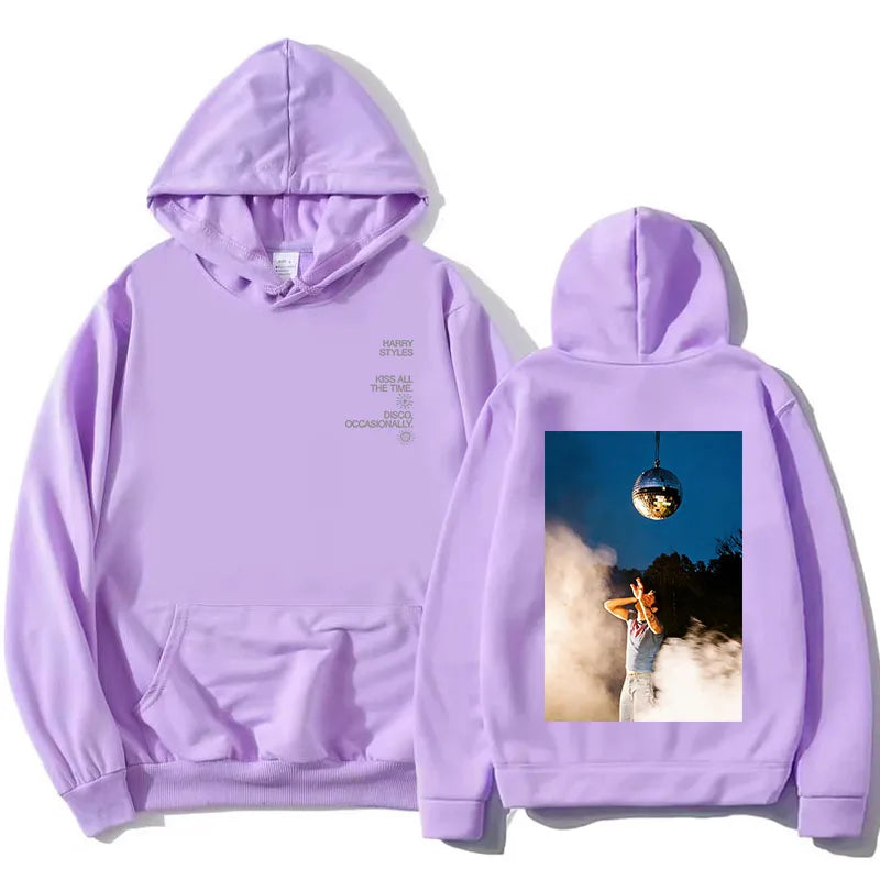 HarryStyles KISS ALL THE TIME. DISCO, OCCASIONALLY.  Hoodies Album Design Graphic Print Sweatshirts Women Clothing Fleece Hoodie - Matrix Studios