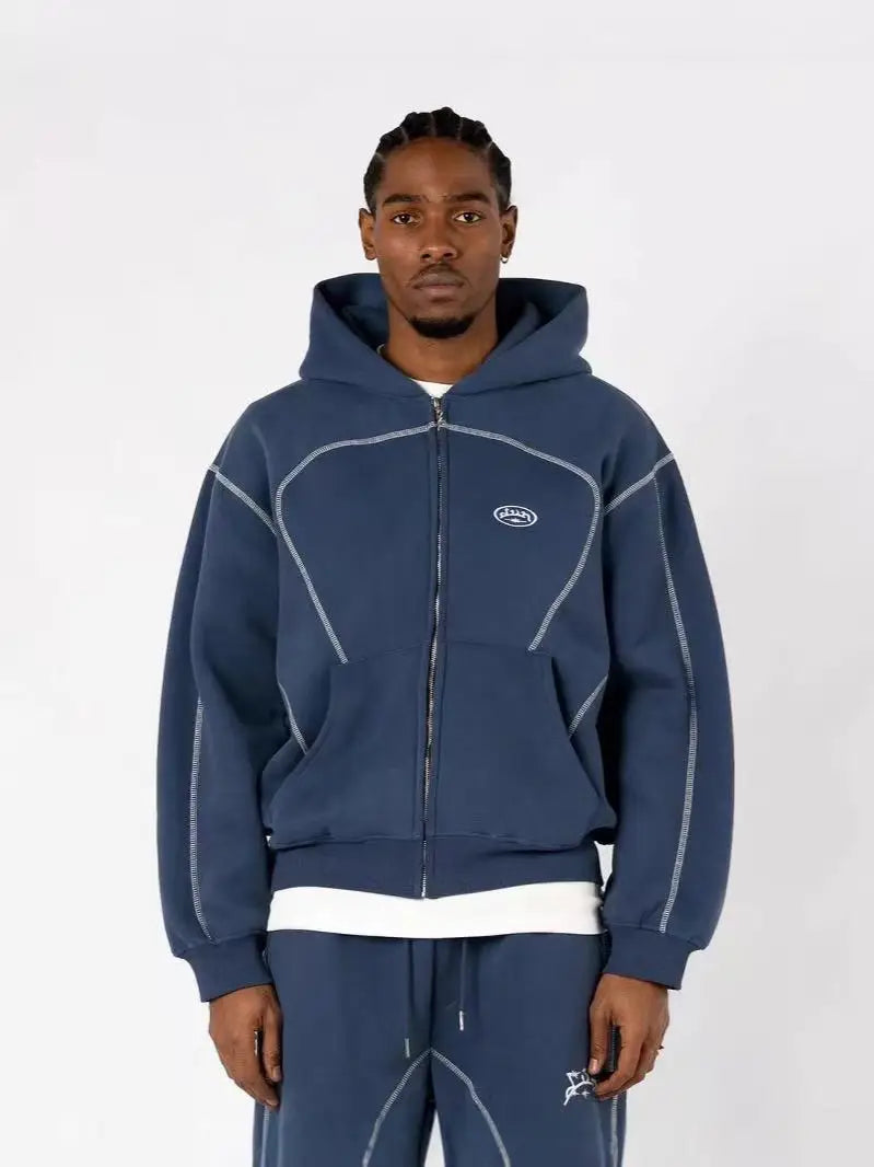 Street Retro Men's Casual Sportswear with Trendy Silhouettes Unique Hip-Hop Style Patterned Oversized Sweatshirts Casual Hoodies