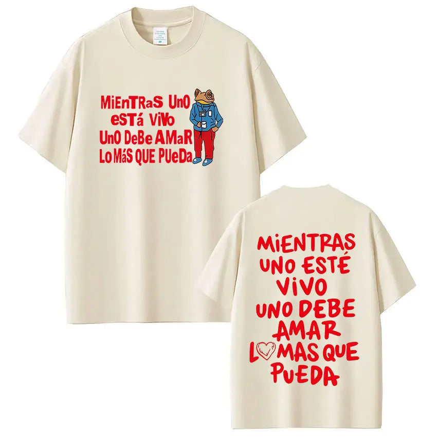Rapper Bad Bunny T-shirt Debi Tirar Mas Fotos DTMF World Tour T Shirts Men's Women Fashion Vintage Hip Hop T-shirts Streetwear - Matrix Studios