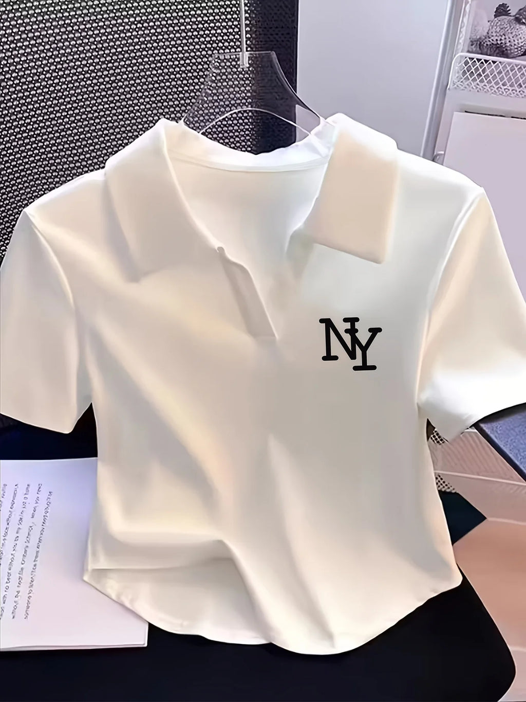 Summer women's white short sleeved POLO T shirt loose and comfortable soft vacation punk style - Matrix-studios.com