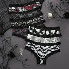 Underwear Women's Lace Edge Sexy Panties Gothic Style Lingerie Rose Skull Personalized Comfortable Breathable Triangle Pants - Matrix Studios