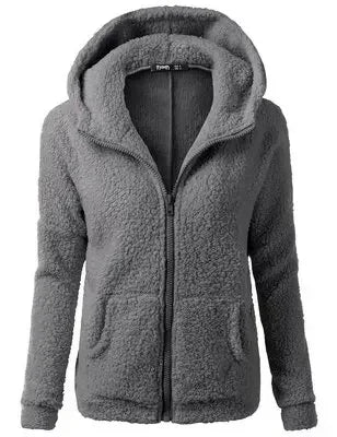 Autumn Winter Warm Jacket Women Hoodie Hooded 2025 Casual Female Hoodies Sweatershirt Zipper Coat Solid Soft Fleece Women Coat - Matrix Studios